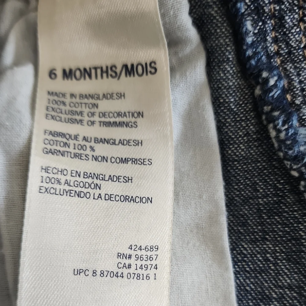 OshKosh B'gosh Blue Denim Overalls Classic Style 6 months
